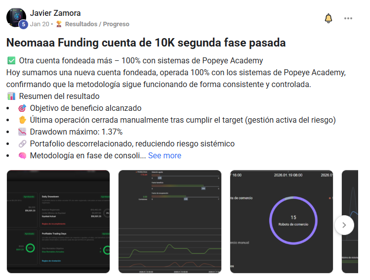 Resultado publicado por Javier Zamora en la comunidad PoPey Academy